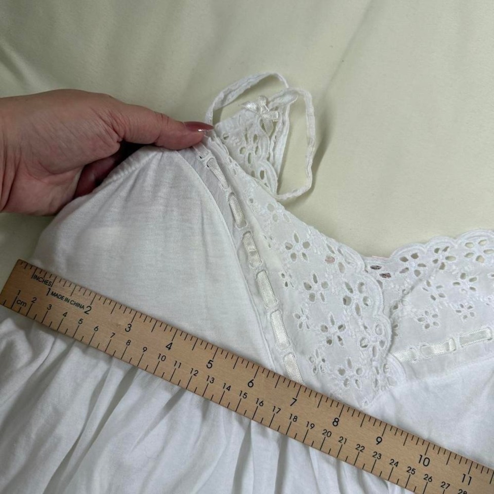 white eyelet mini dress Y2K white slip dress Victoria's Secret size small - Picture 5 of 8